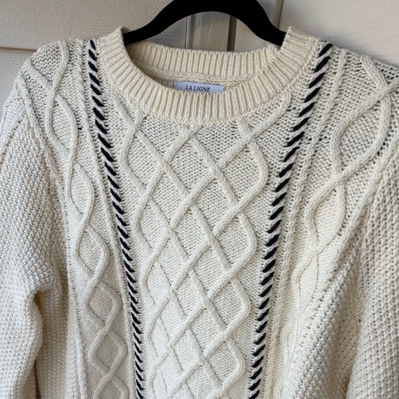 La Ligne X Target Cable-knit Whipstitch Crewneck sweater - Picture 8 of 11